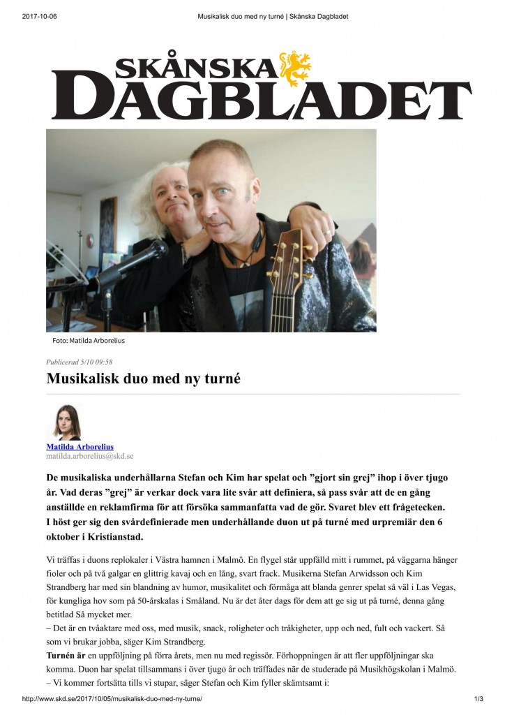 Stefan & Kim Skånska Dagbladet-17-1